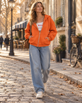 Lenora Sweat à Capuche Femme – Zippé, Coupe Ample, Manches Longues et Poches