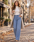 Romy Jean Large Femme – Taille Haute, Denim Extensible, Coupe Droite et 5 Poches