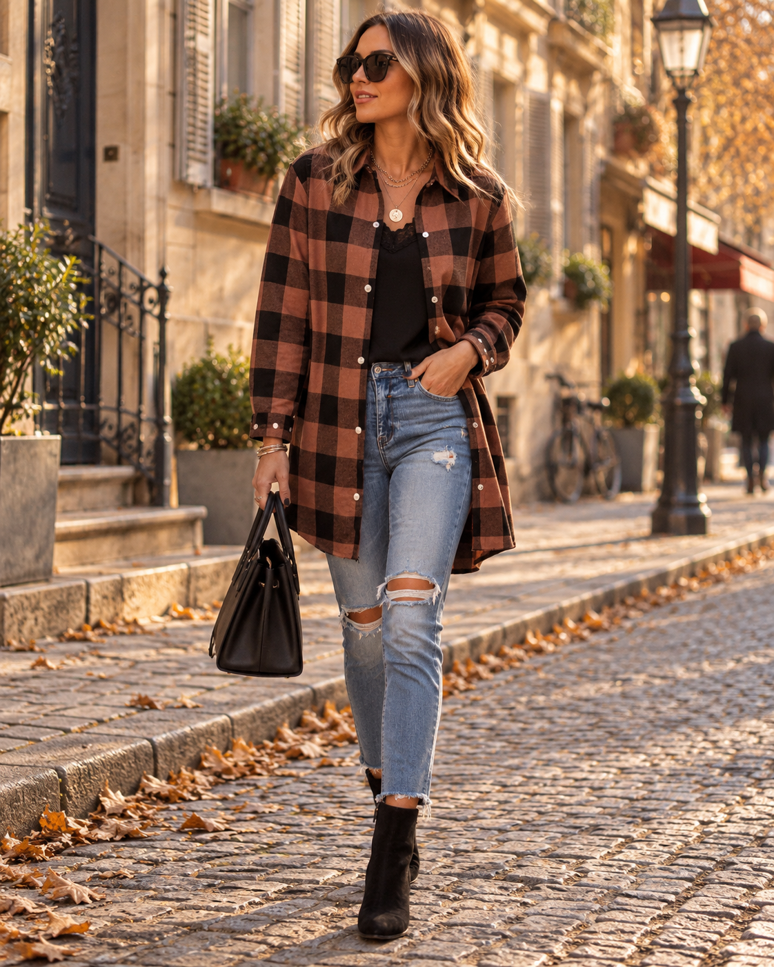 Tessa Surchemise à Carreaux Femme – Effet Flanelle, Coupe Ample & Fermeture Boutonnée