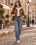 Desiree Veste en Jean Femme – Capuche Amovible, Manches Longues et Poches Poitrine