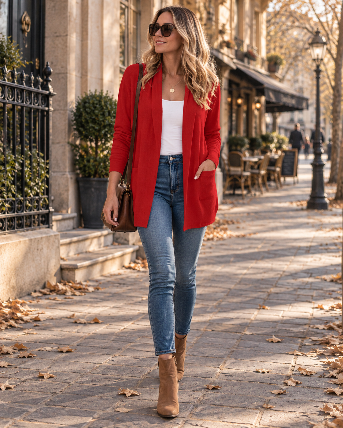 Beatrice Cardigan Femme – Devant Ouvert, Coupe Décontractée, Manches Longues & Poches