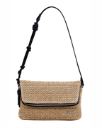 Sadie Sac à Main Femme – Sac Épaule en Raphia Anses Interchangeables Fermeture Zip