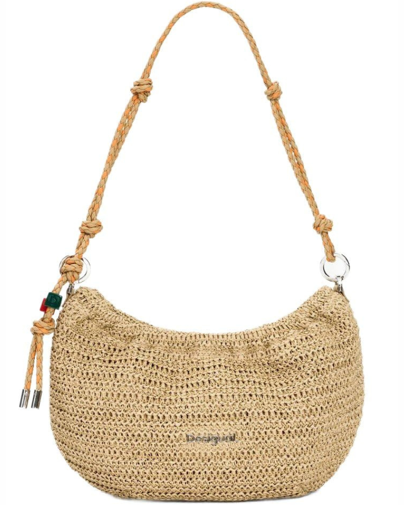 Piper Sac Bandoulière Femme – Sac Ovale en Raphia Bandoulières Amovibles Fermeture Zip
