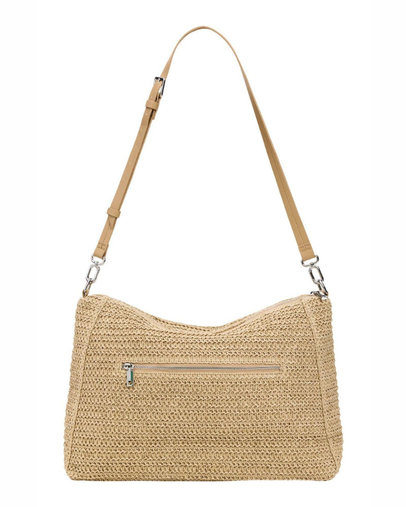 Harlow Sac Bandoulière Femme – Grand Sac Raphia Rectangulaire Bandoulières Amovibles