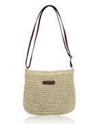 Bristol Bolso Bandolera Mujer – Bolso de Paja Trenzada Bohemio Cierre de Cremallera Bandolera Ajustable
