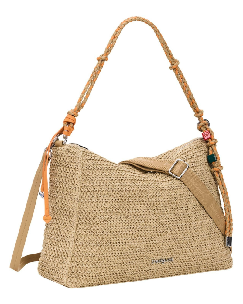 Harlow Sac Bandoulière Femme – Grand Sac Raphia Rectangulaire Bandoulières Amovibles