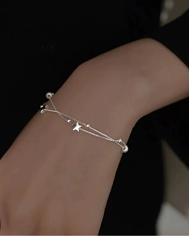 Sloane Bracelet Femme – Bracelet Maille Argent 925 Perles Cœur Élégant