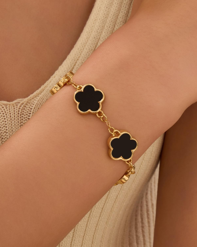 Maris Bracelet Femme – Bracelet Fleur Délicat en Or Style Élégant pour Tous les Jours