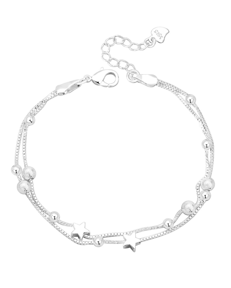 Sloane Bracelet Femme – Bracelet Maille Argent 925 Perles Cœur Élégant
