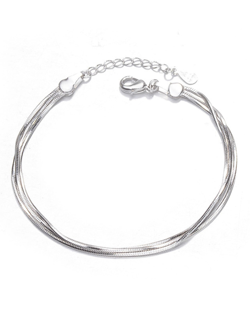 Sloane Bracelet Femme – Bracelet Maille Argent 925 Perles Cœur Élégant