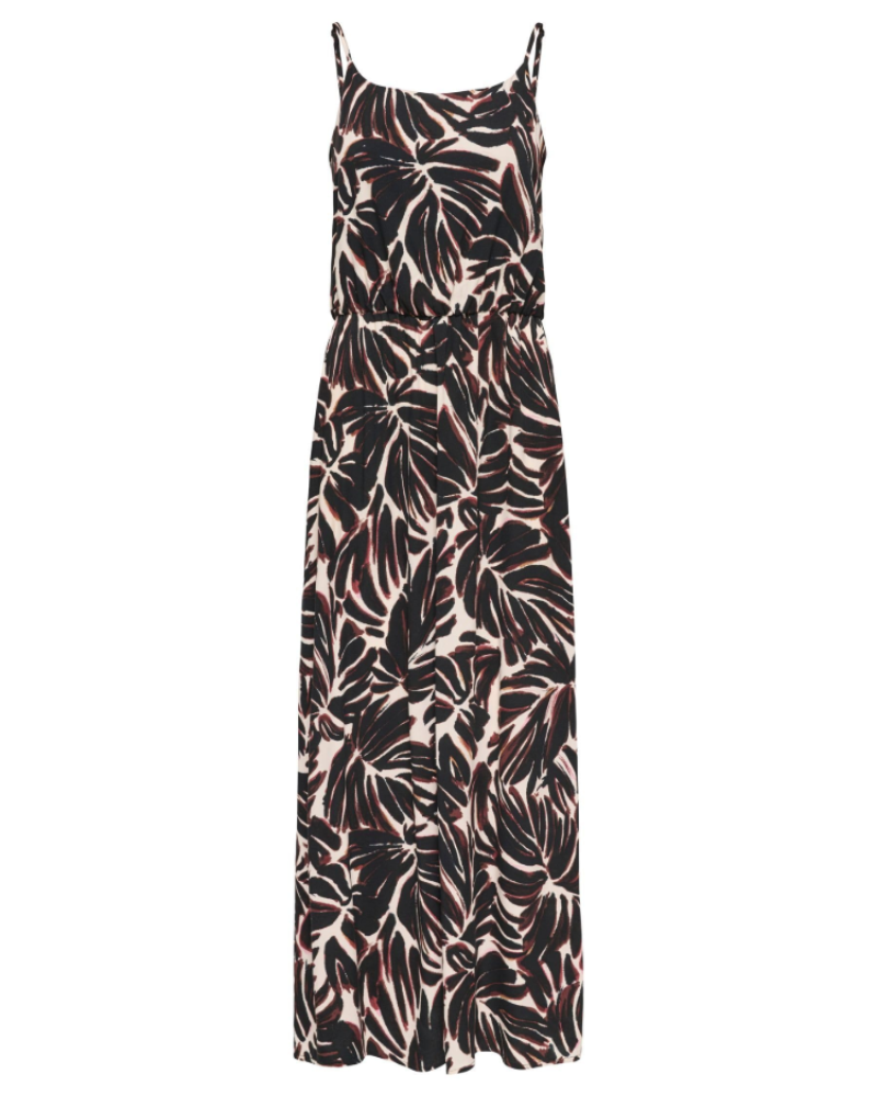 Aubrielle Robe Longue Femme – Robe Maxi Imprimée Sans Manches Col Rond avec Ceinture Nouée