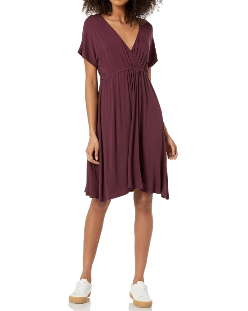 Merritt Robe Longue Femme – Robe Maxi Fluide en Viscose Col Rond Coupe Confortable