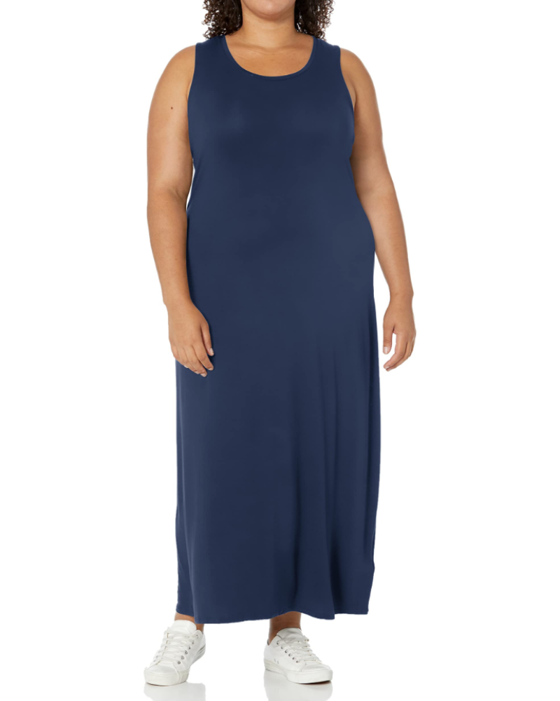 Vestido Largo Bexley Mujer – Vestido Maxi Tipo Tank Top con Cuello Redondo Sin Mangas y Corte Ajustado