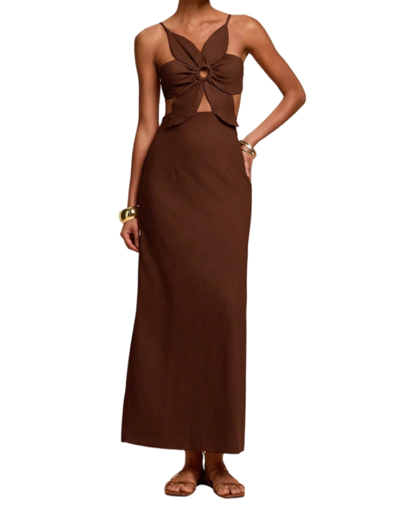 Bianca Robe Femme – Robe Dos Nu à Découpe avec Bustier Pétale et Coupe Élégante