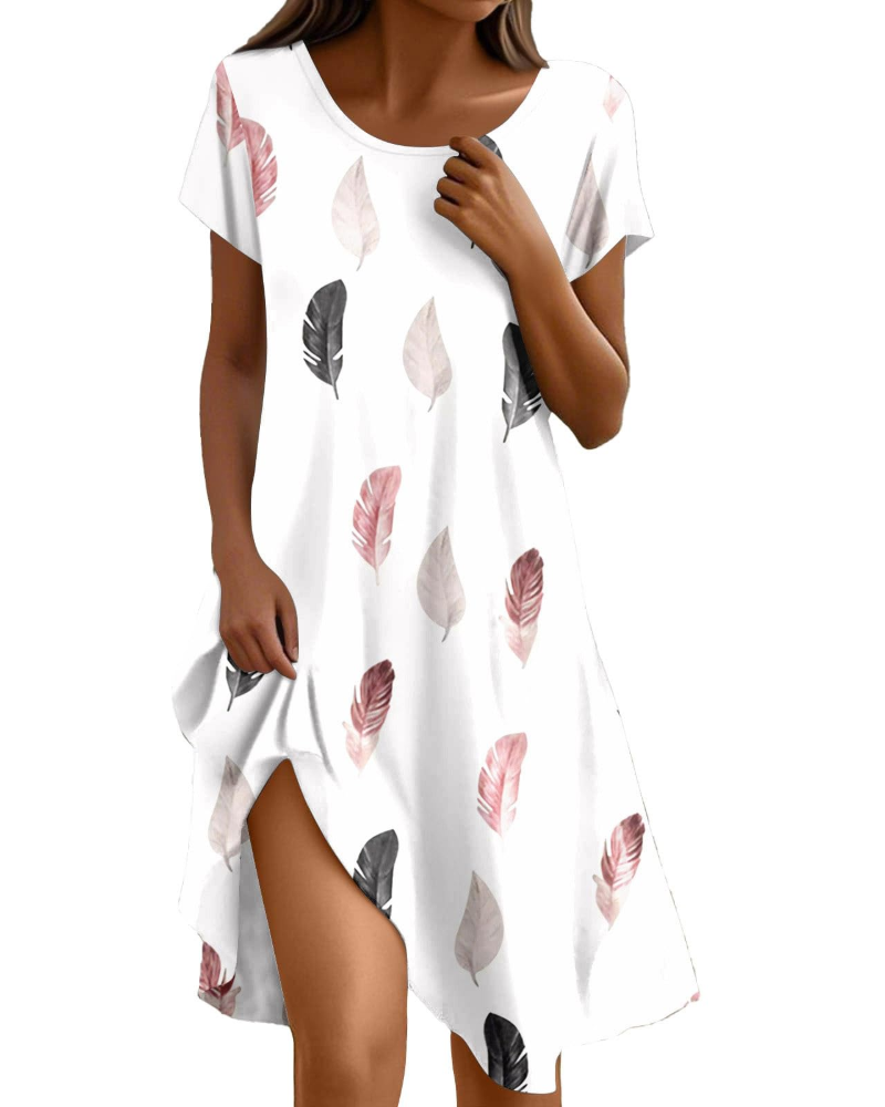 Brielle Robe Longue Femme – Maxi Robe Volantée Col Rond Coupe Fluide Élégante