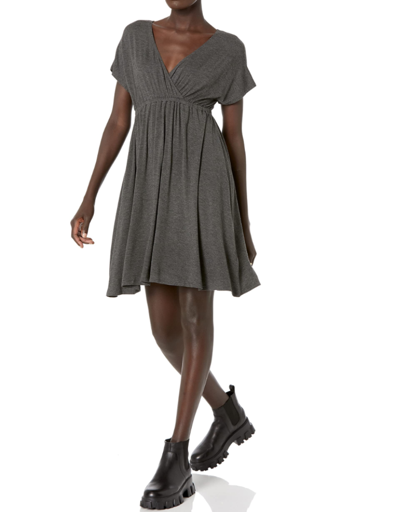 Merritt Robe Longue Femme – Robe Maxi Fluide en Viscose Col Rond Coupe Confortable