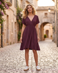 Merritt Robe Longue Femme – Robe Maxi Fluide en Viscose Col Rond Coupe Confortable