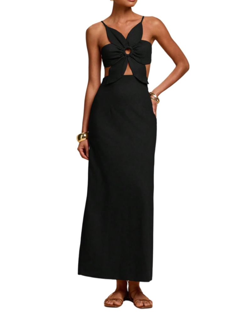 Bianca Robe Femme – Robe Dos Nu à Découpe avec Bustier Pétale et Coupe Élégante