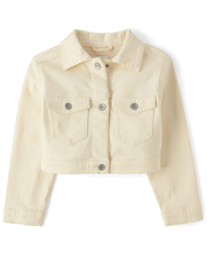Avery Veste en Jean Fille – Veste Denim Stretch Boutonnée Effet Usé