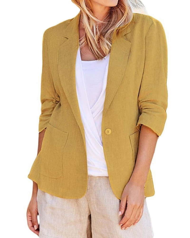 Caroline Blazer Femme – Veste de Tailleur Élégante Coupe Oversize avec Poches & Boutons