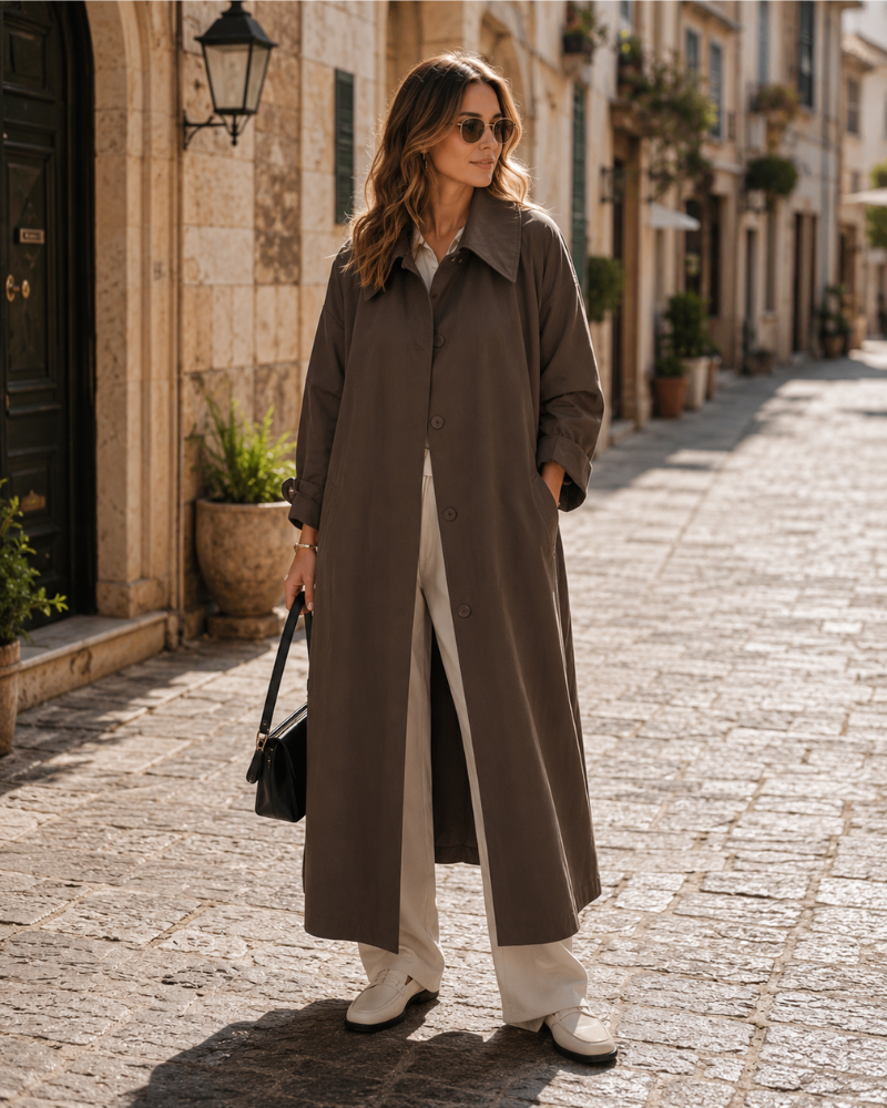 Wilma Manteau Long Oversize Femme – Manteau d’Hiver Chaud avec Coupe Décontractée & Design Minimaliste