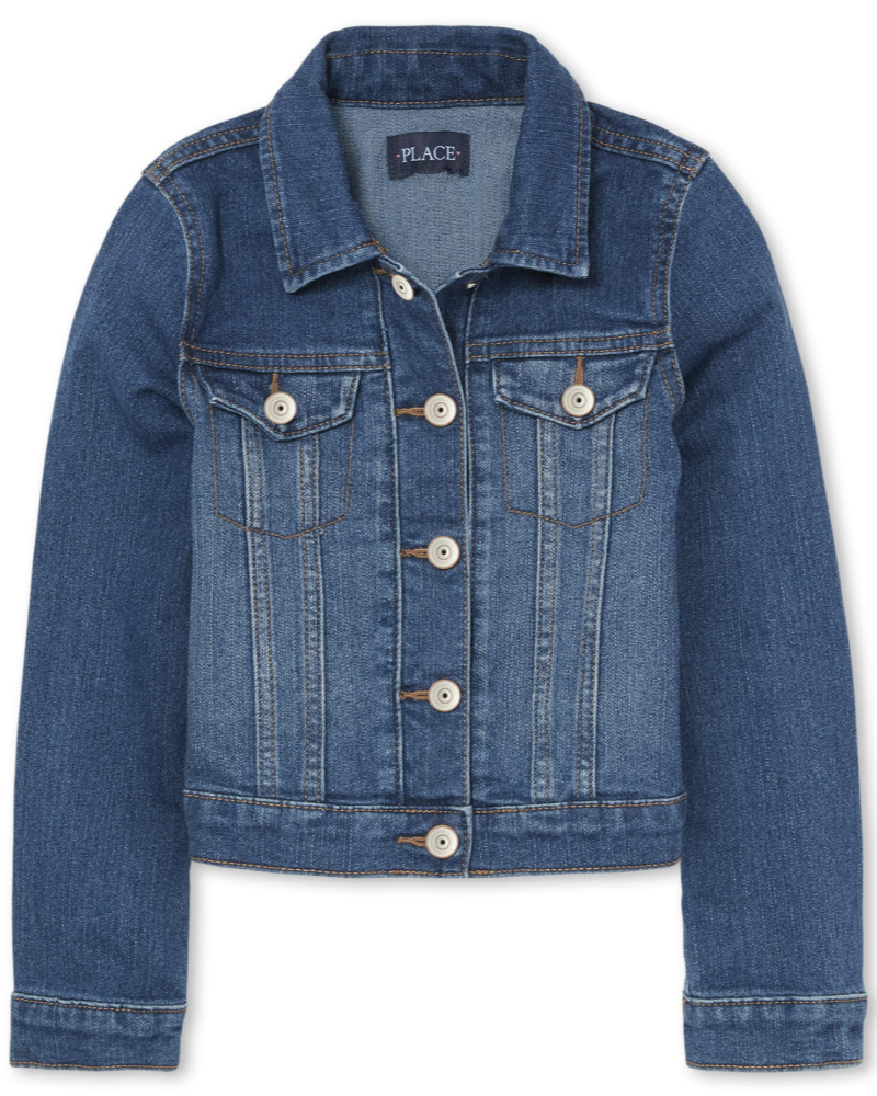 Avery Veste en Jean Fille – Veste Denim Stretch Boutonnée Effet Usé