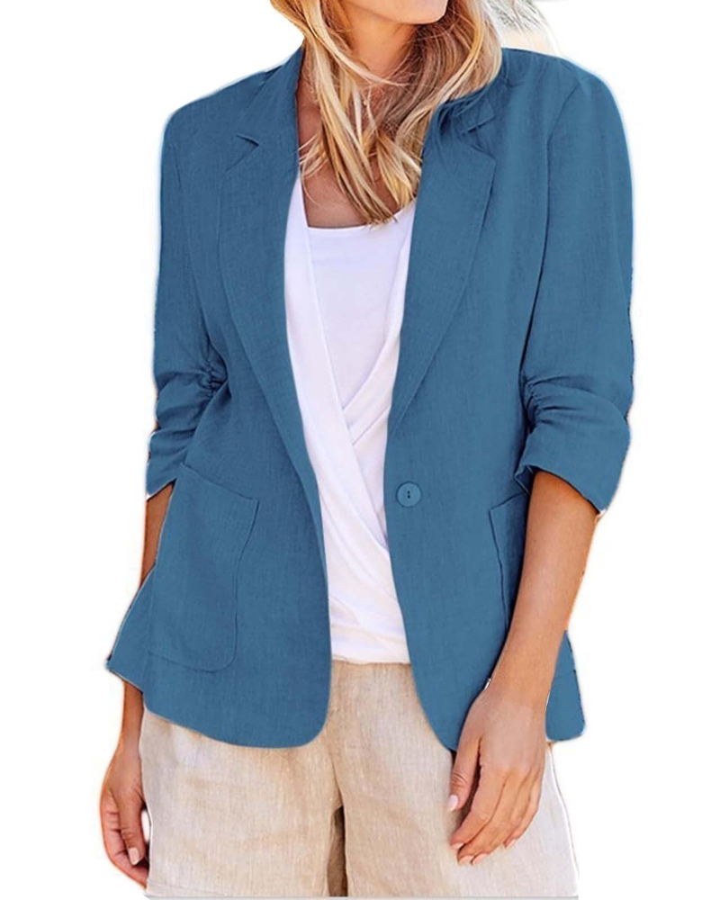 Caroline Blazer Femme – Veste de Tailleur Élégante Coupe Oversize avec Poches & Boutons