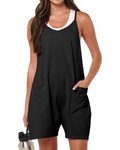 Brooke Combishort Femme – Combinaison Courte à Bretelles Fines en Tissu Stretch