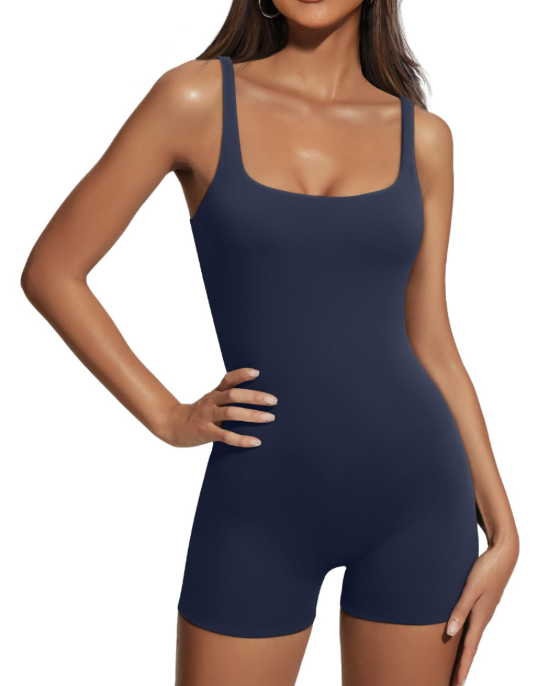 Madison Combishort Sport Femme – Combinaison Stretch Sans Manches à Dos Nu pour Yoga & Fitness