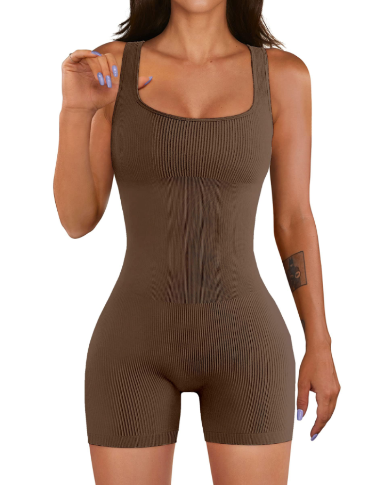 Harper Combinaison Sport Femme – Combinaison Sans Coutures Côtelée Stretch pour Yoga & Fitness