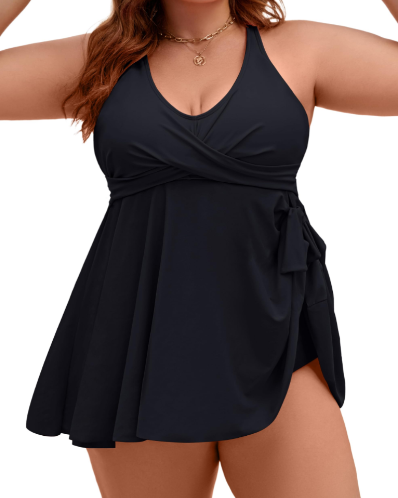 Sophia Tankini Grande Taille Femme – Robe de Bain 2 Pièces Gainante avec Culotte Taille Haute