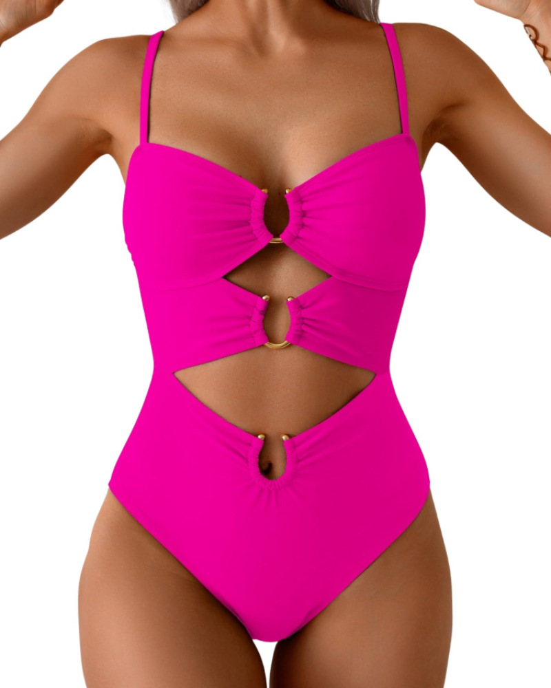 Isabelle Monokini Femme – Maillot de Bain 1 Pièce à Découpes avec Bretelles Réglables