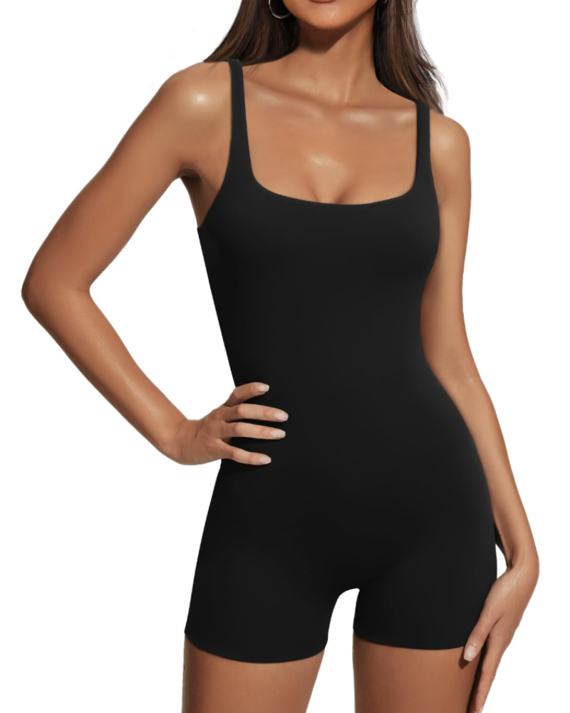 Madison Combishort Sport Femme – Combinaison Stretch Sans Manches à Dos Nu pour Yoga & Fitness
