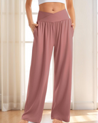 Pantaloni Bellamy da donna – Pantaloni vita alta stretch da infilare in poliestere ed elastan