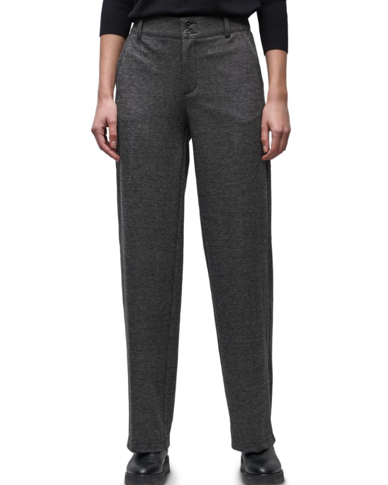 Sydney Pantalon Femme – Pantalon Taille Haute Jambe Droite avec Poches et Taille Élastique