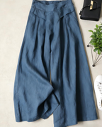 Pantaloni Palazzo Marlowe da donna – Pantaloni larghi in lino vita elastica bohémien con tasche