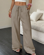 Pantaloni larghi Sawyer da donna – Pantaloni da spiaggia vita elastica fluidi con tasche