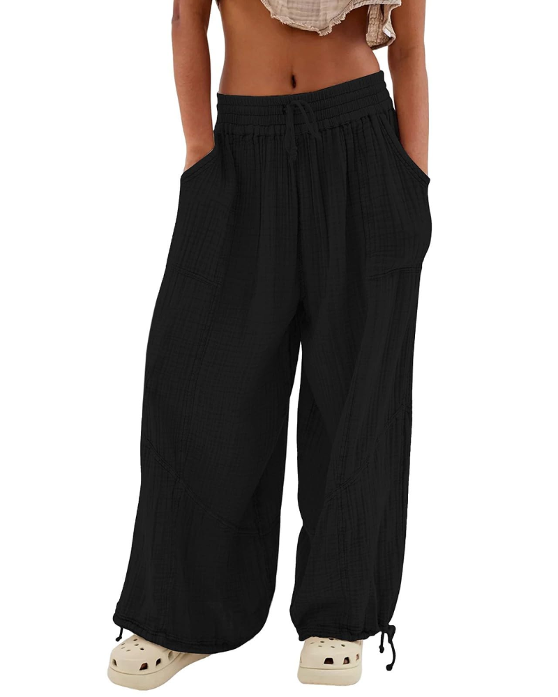 Avery Pantalón de Mujer – Pantalón Informal de Cintura Elástica de Algodón Ligero y Cómodo