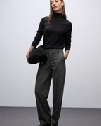 Pantaloni Sydney Donna – Pantaloni Vita Alta Gamba Dritta con Tasche e Vita Elastica