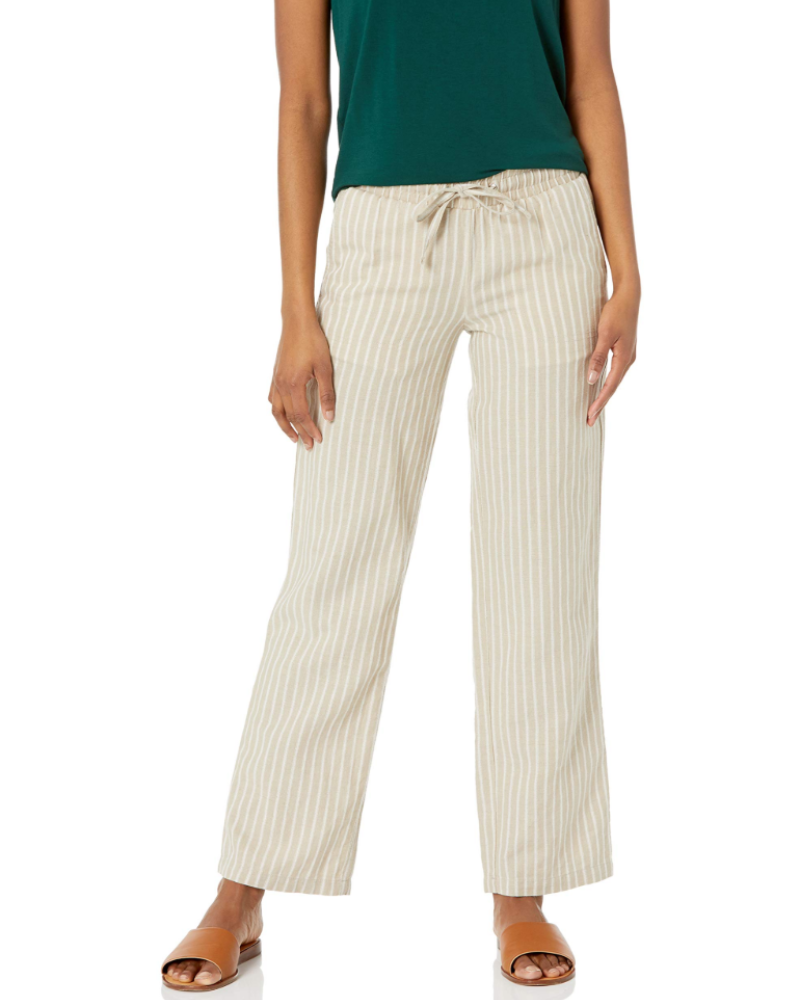 Pantaloni larghi Hollis da donna – Pantaloni in cotone e lino vita elastica con coulisse e tasche