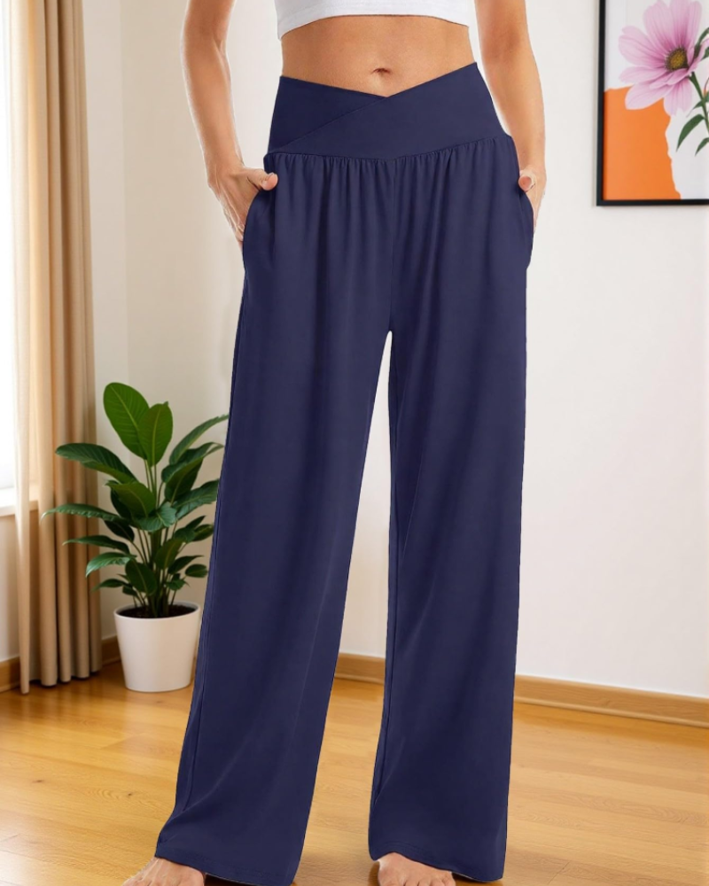 Pantaloni Bellamy da donna – Pantaloni vita alta stretch da infilare in poliestere ed elastan