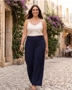 Pantaloni Marlene Camden da donna – Pantaloni larghi vita elastica taglio dritto stretch