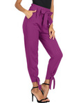 Riley Pantalon Femme – Pantalon Cigarette Taille Haute Ceinture Amovible Poches Cheville