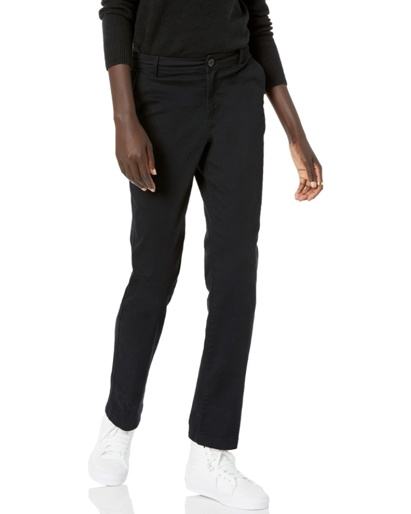 Hadleigh Pantalon Chino Femme – Coupe Slim Jambe Droite Taille Mi-Haute avec Poches