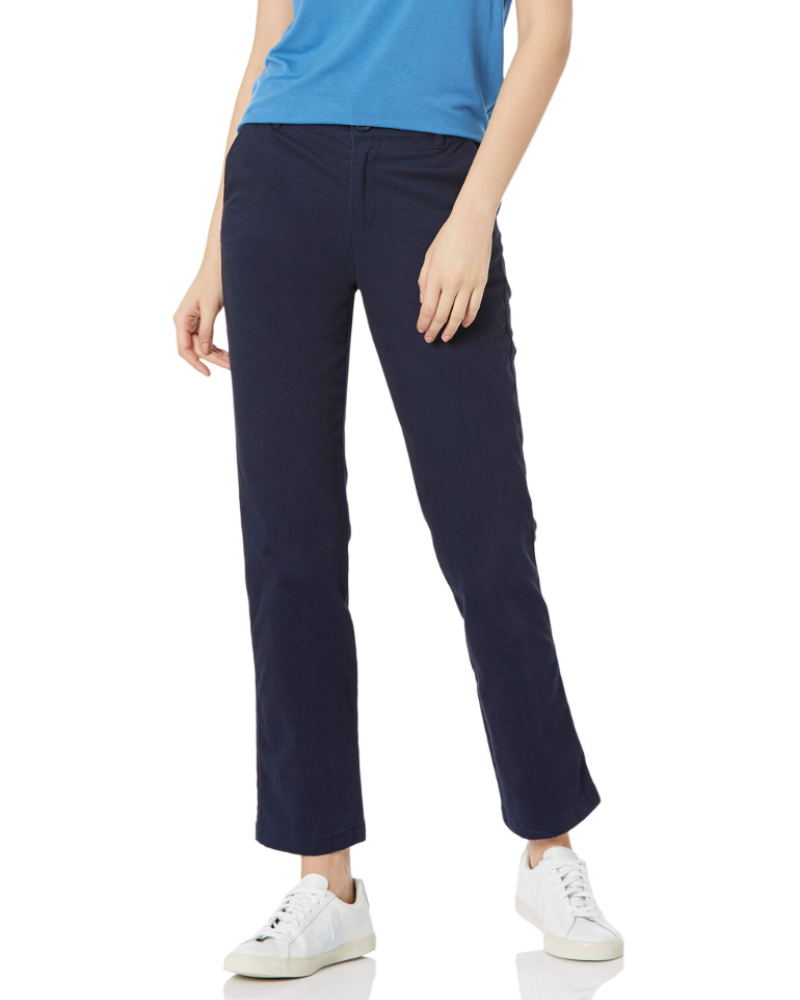 Hadleigh Pantalon Chino Femme – Coupe Slim Jambe Droite Taille Mi-Haute avec Poches