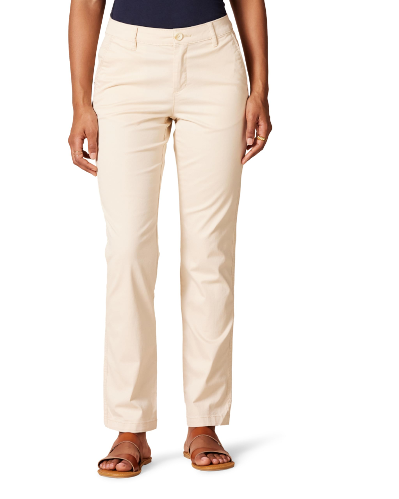 Hadleigh Pantalon Chino Femme – Coupe Slim Jambe Droite Taille Mi-Haute avec Poches