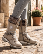 Emma Botas Altas Mujer – Botas de Invierno con Cordones, Forro Cálido y Cremallera
