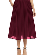 Falda Midi Juliette para Mujer – Falda Plisada de Gasa con Cintura Elástica en Línea A y Bolsillos