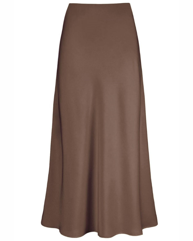 Yvette Women's Skirt – Solid Color Stretch Fabric Skirt with Elegant Versatile Cut