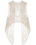 Chaleco de Crochet Ember para Mujer – Cárdigan sin Mangas Bohemio con Encaje Calado Irregular